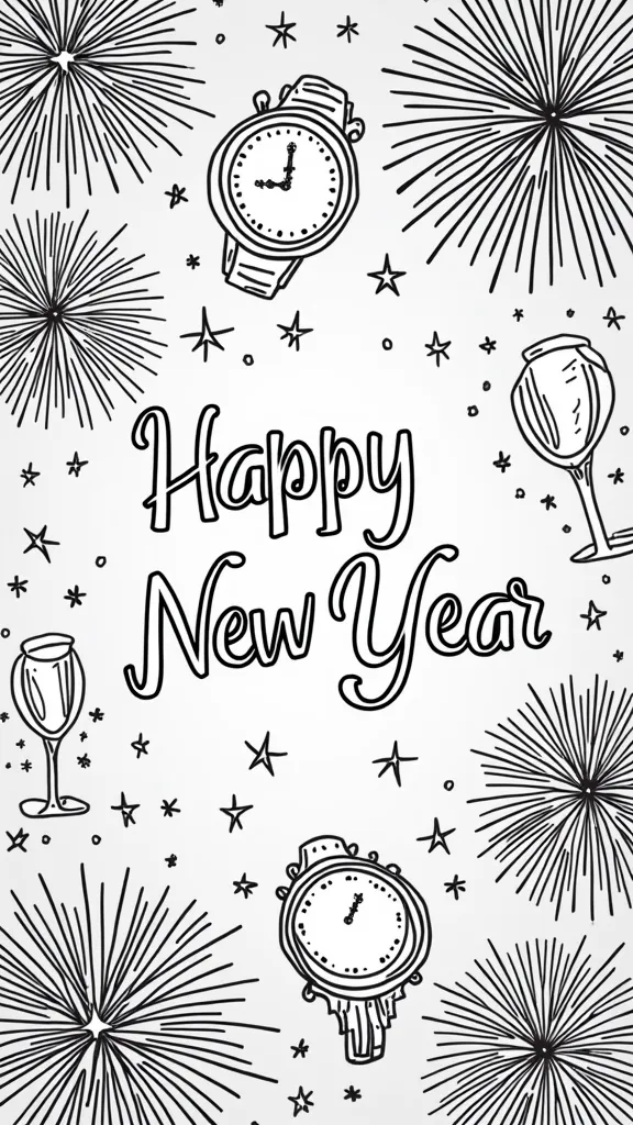 printable coloring pages new years